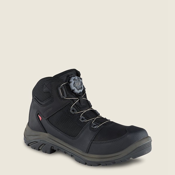 Red Wing Mens Hiking Boots - Trades - 5-inch Waterproof Safety Toe - Black/Grey - QAS471206